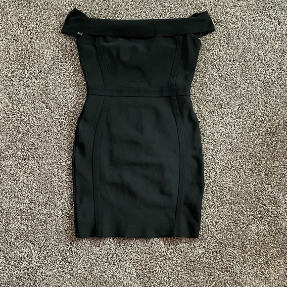 AKIRA, 12TH black bodycon, off the shoulder dress. Size L - Picture 1 of 2